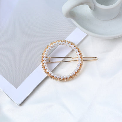 Pearl Embellished Circle Hair Pin