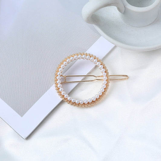 Pearl Embellished Circle Hair Pin