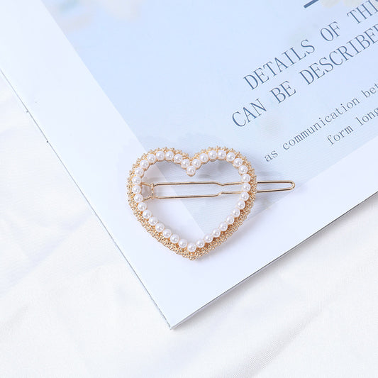 Pearl Embellished Heart Hair Pin