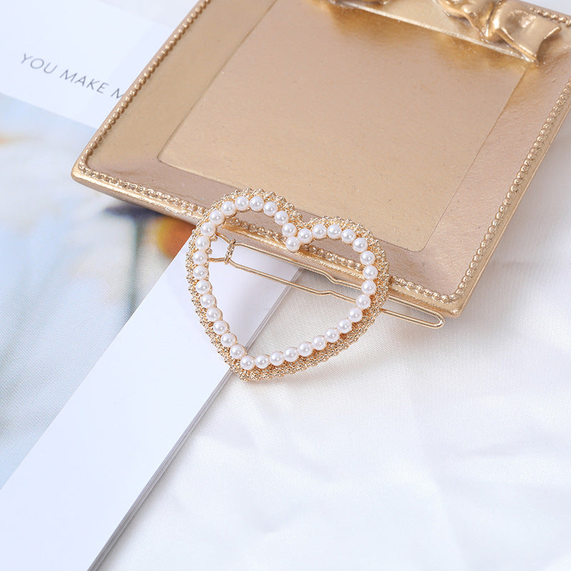 Pearl Embellished Heart Hair Pin