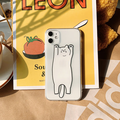 Stretching Cat Clear Phone Case