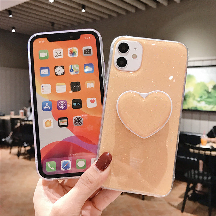 Glittery Phone Case with Heart Grip