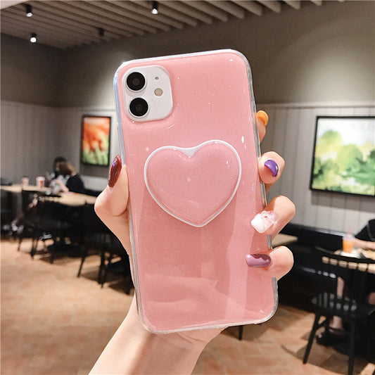 Glittery Phone Case with Heart Grip