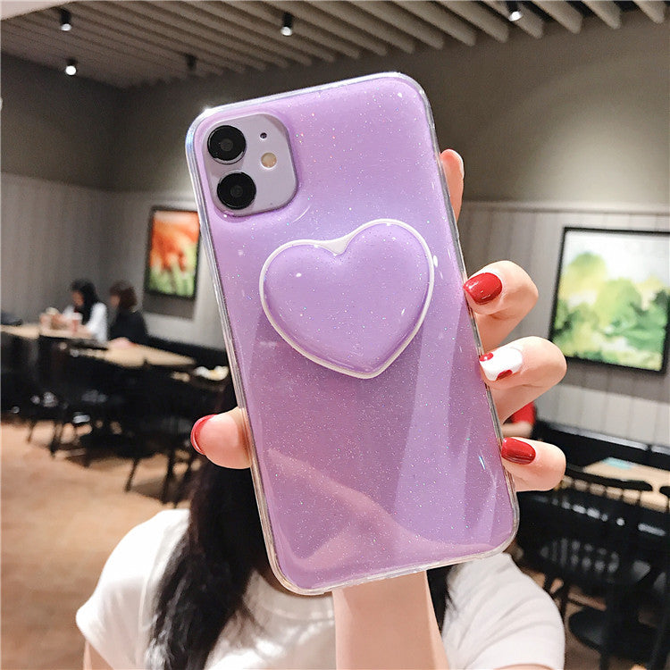 Glittery Phone Case with Heart Grip