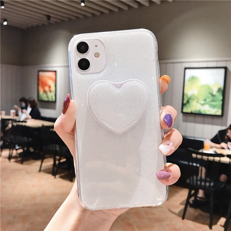 Glittery Phone Case with Heart Grip