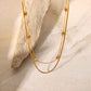 Double Layered Gold Beaded Necklace