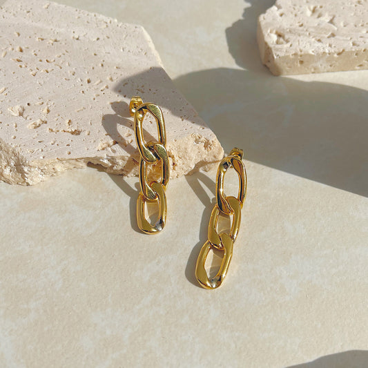 Gold Chain Links Earrings