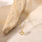 Gold Heart Pendant with Crystals Necklace