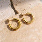 Gold Flat Textured Hoop Earrings