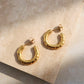 Gold Flat Textured Hoop Earrings