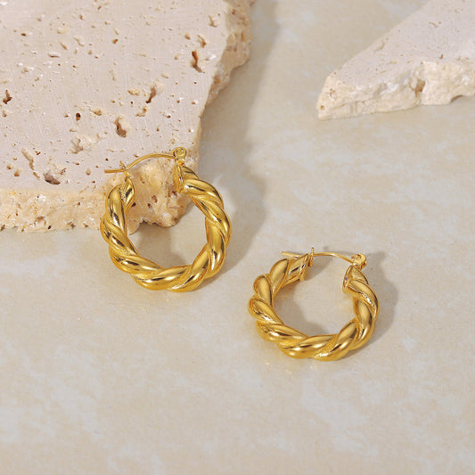 Gold Wreath Hoop Earrings