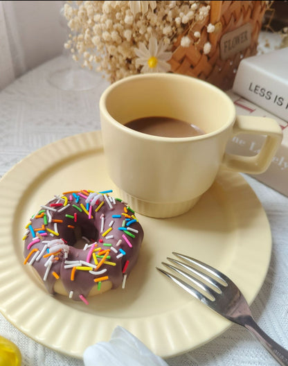 Rainbow Sprinkles Donuts Decorative Candle