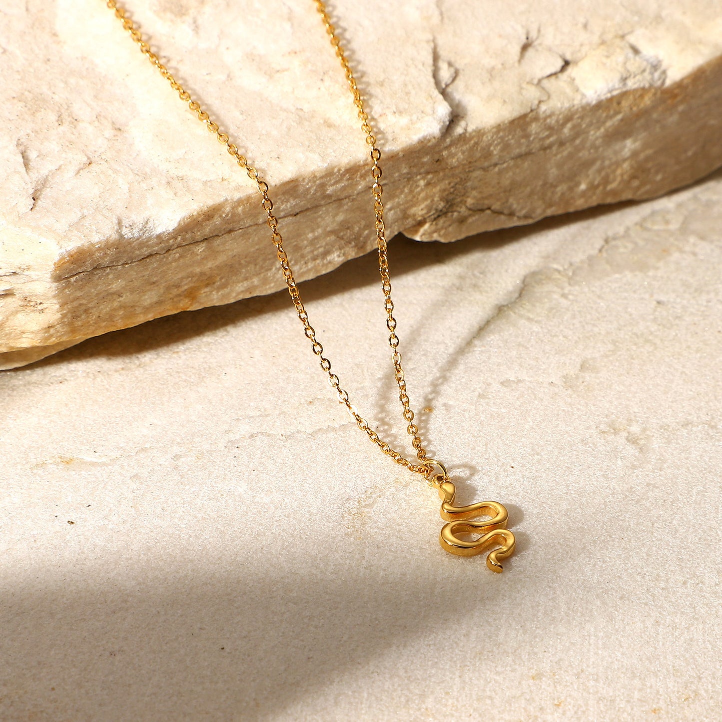 Gold Twisting Snake Necklace