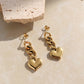 Gold Chain Heart Dangle Earrings