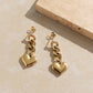 Gold Chain Heart Dangle Earrings