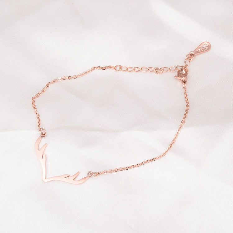 Rose Gold Antlers Necklace