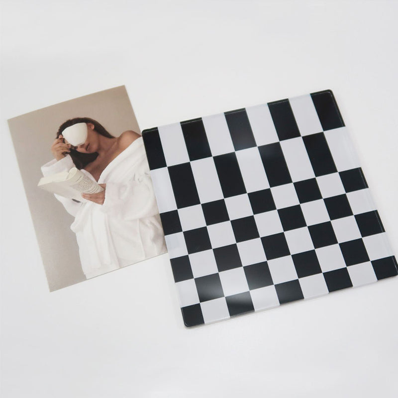 Checkered Square Acrylic Coaster