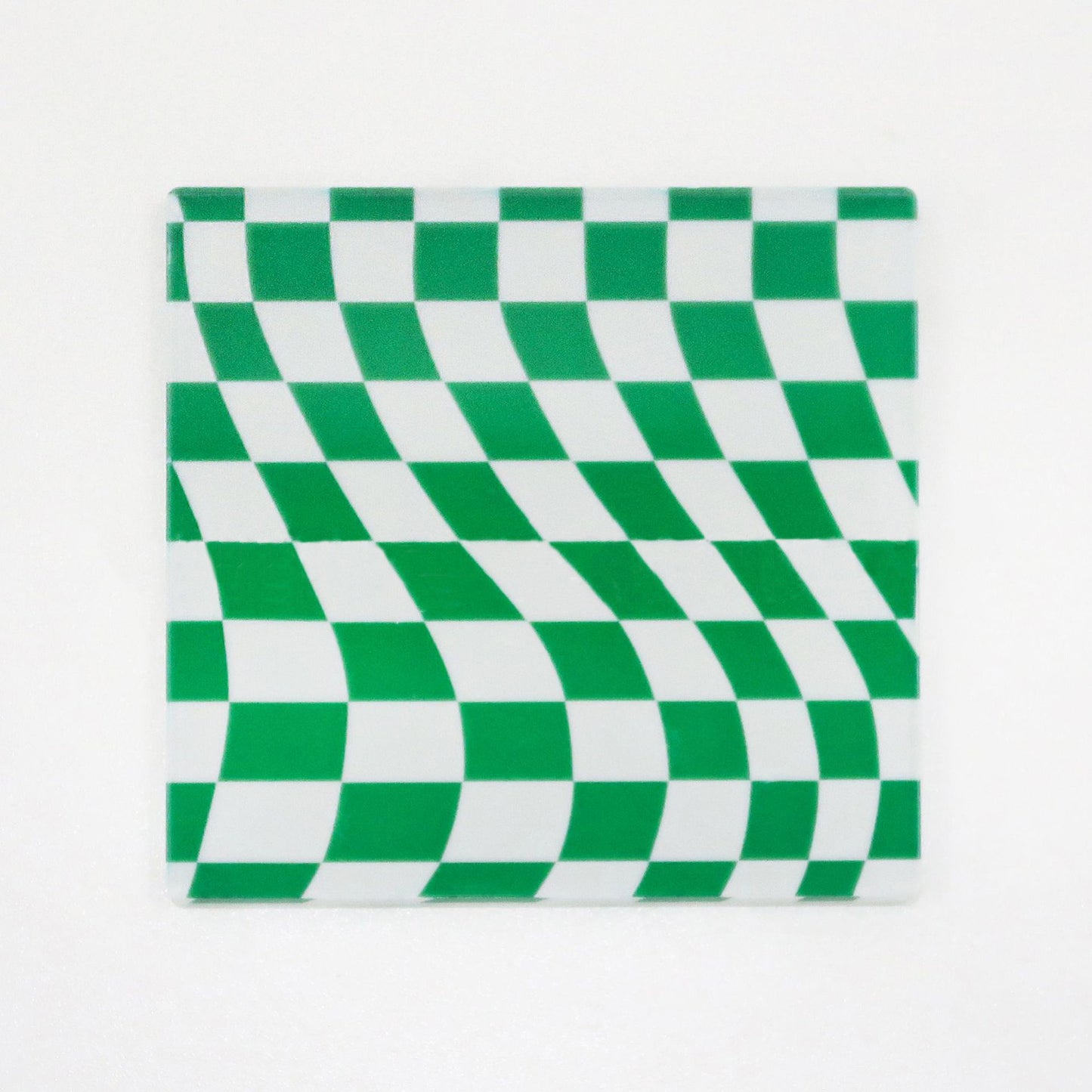 Checkered Square Acrylic Coaster