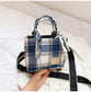 Plaid Handbag with Ribbon