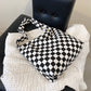 Checkered Tote Bag with Zippers