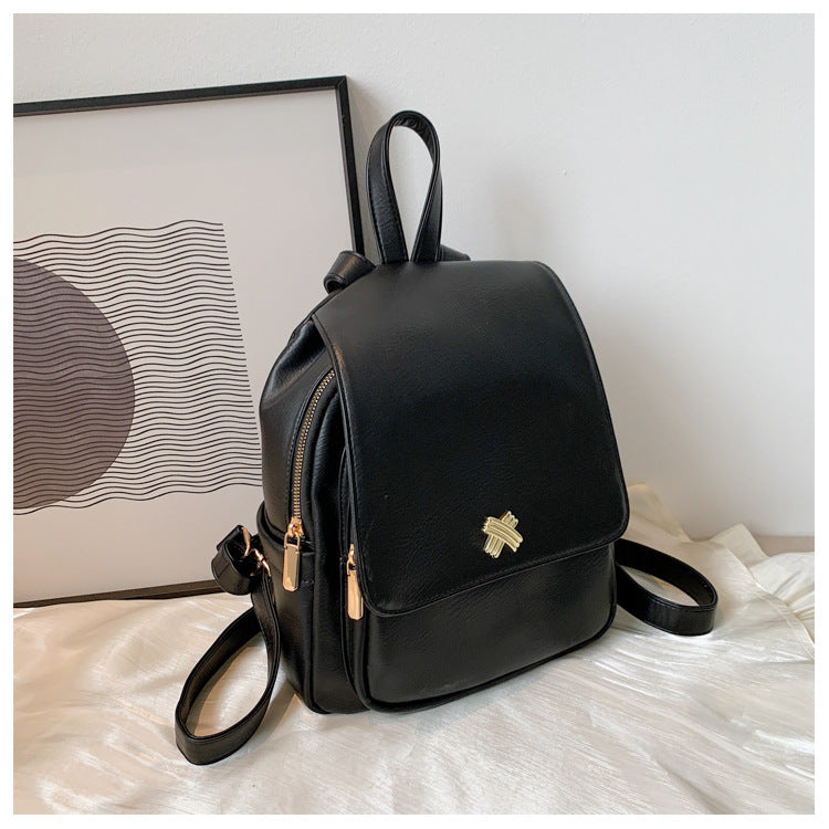 Faux Leather Flap Backpack