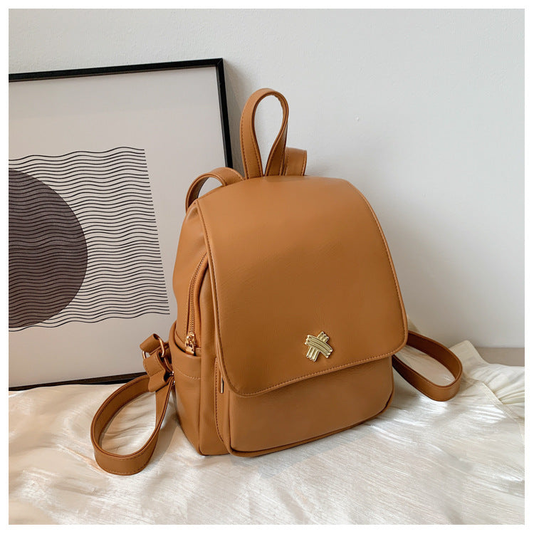 Faux Leather Flap Backpack