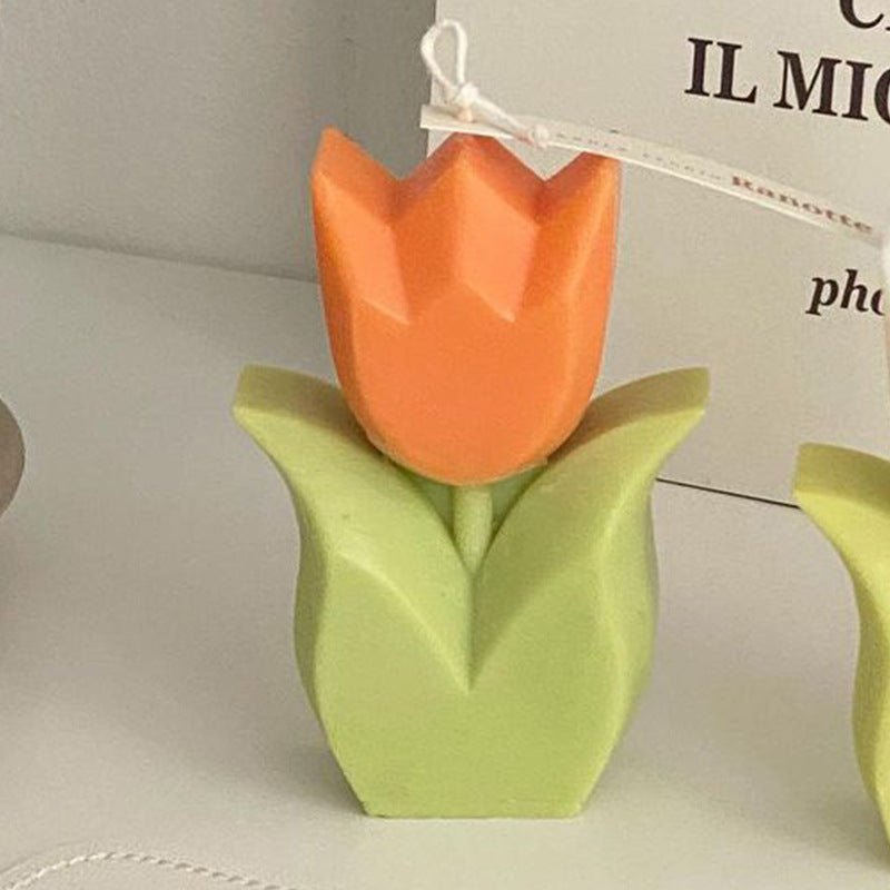 Tulip Flowers Decorative Candle