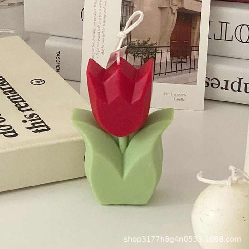 Tulip Flowers Decorative Candle