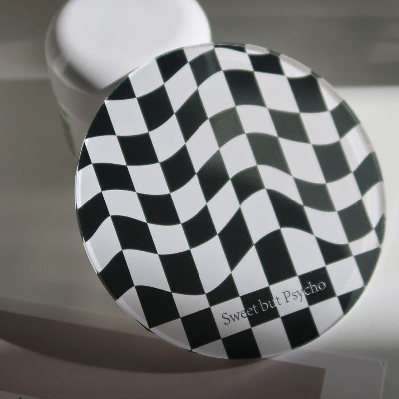 Checkered Circle Acrylic Coaster