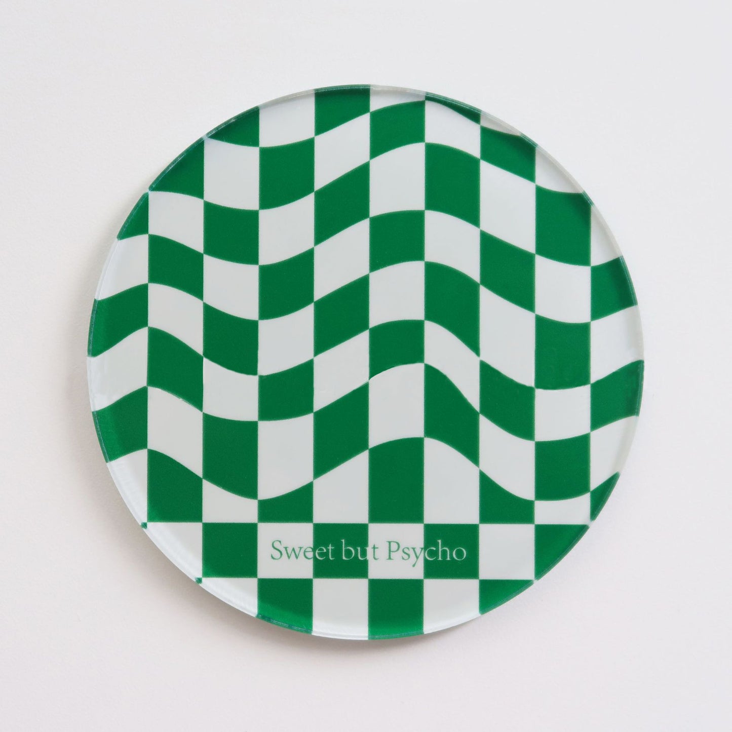 Checkered Circle Acrylic Coaster