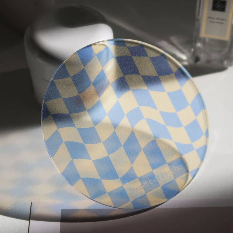 Checkered Circle Acrylic Coaster