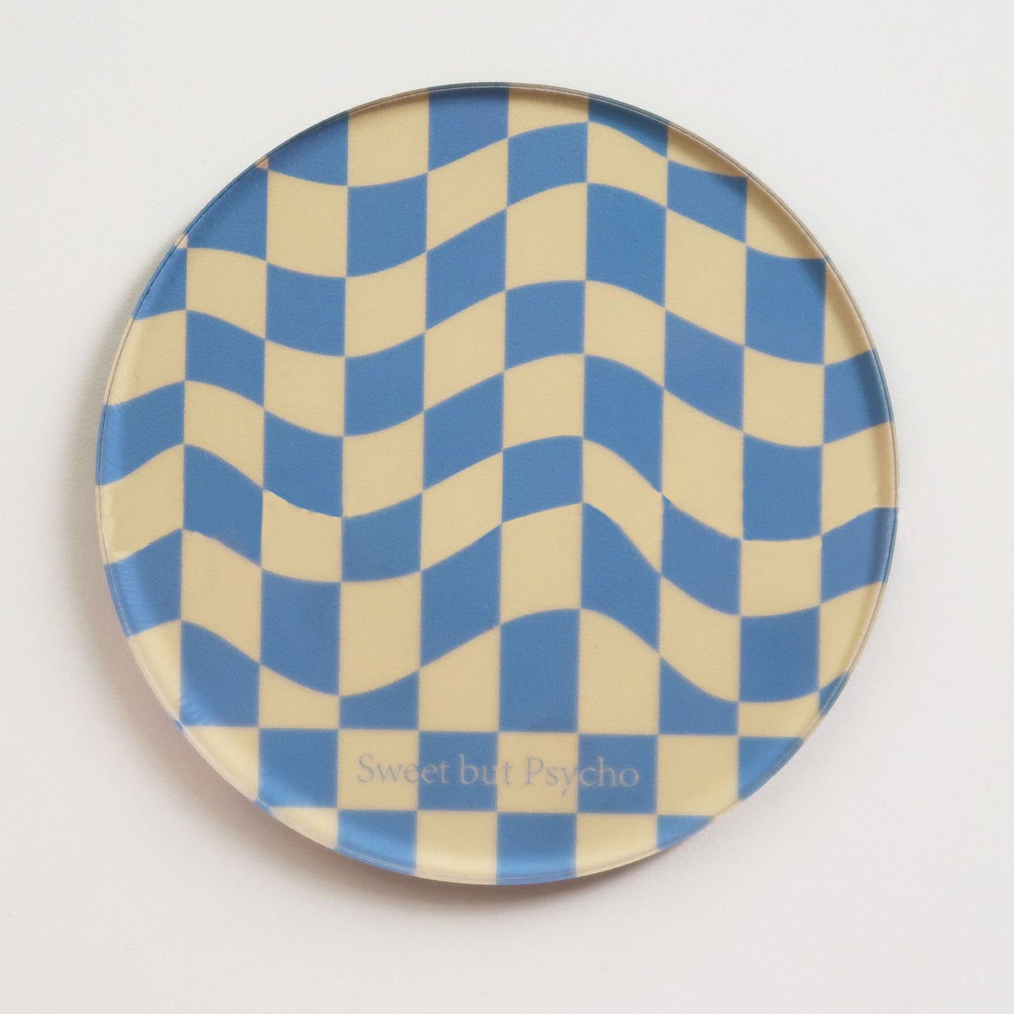 Checkered Circle Acrylic Coaster