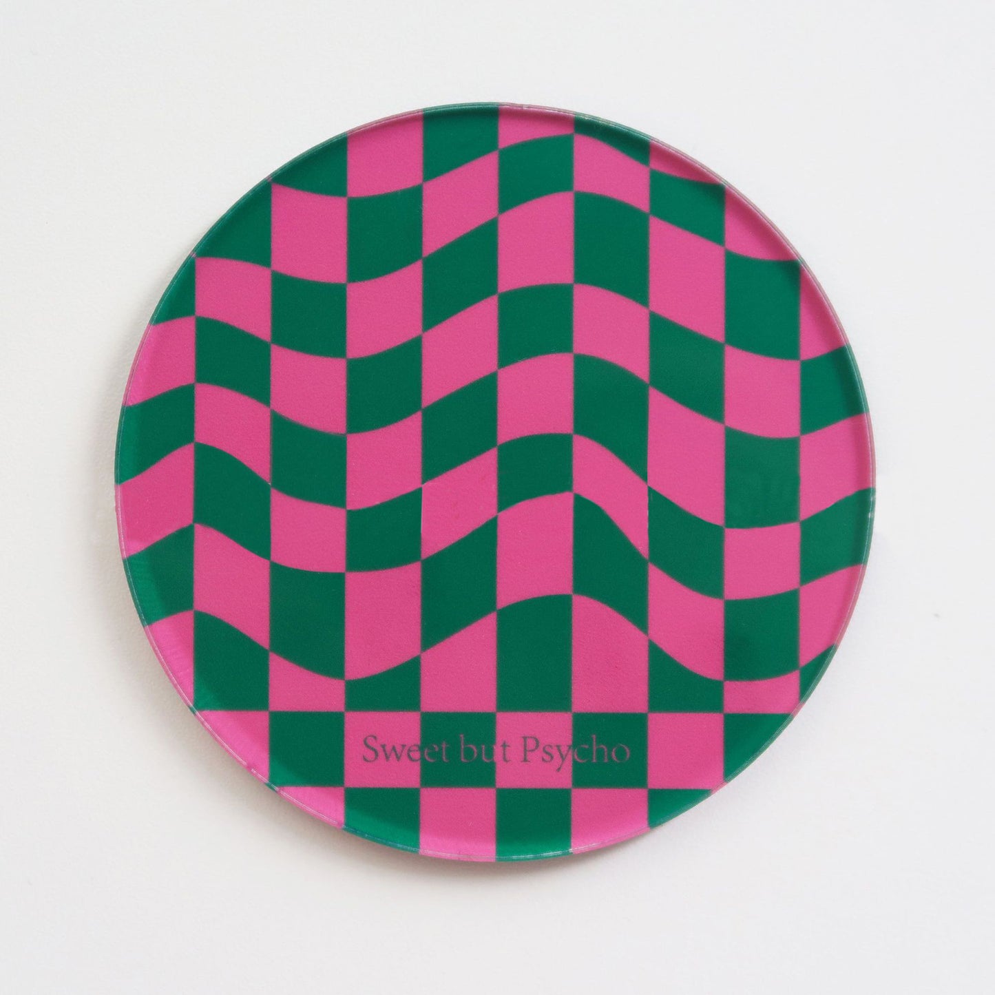 Checkered Circle Acrylic Coaster