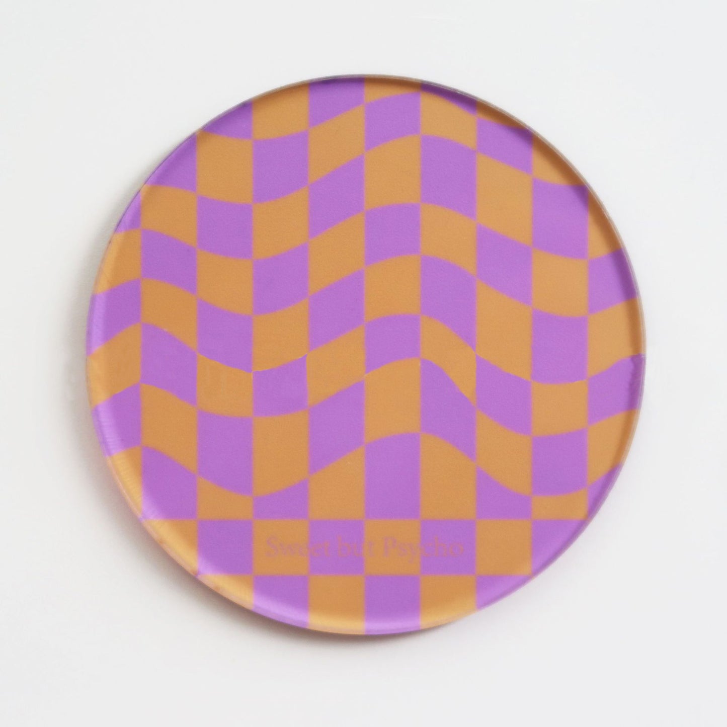 Checkered Circle Acrylic Coaster