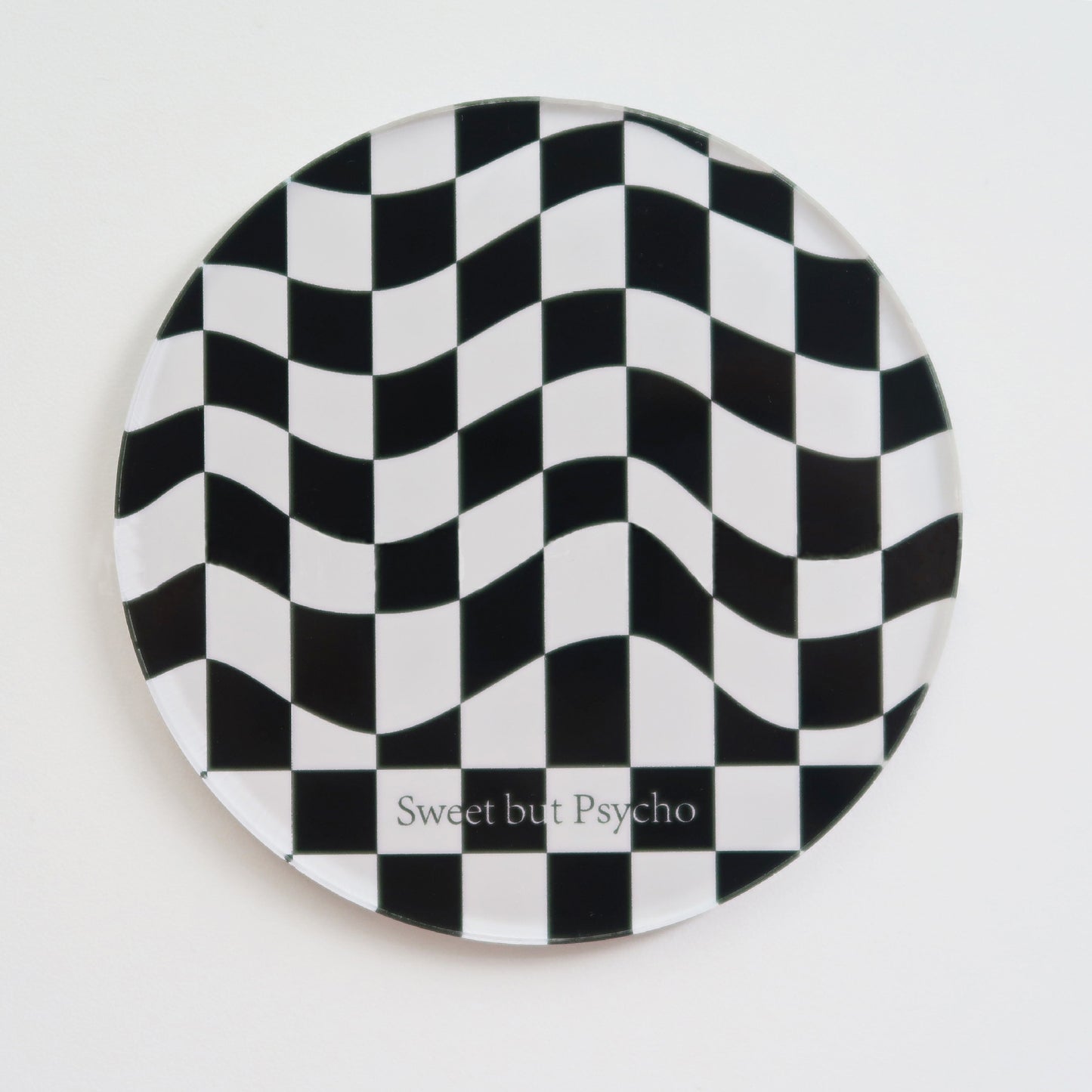 Checkered Circle Acrylic Coaster