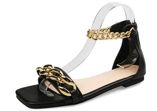 Gold Chain Ankle Strap Sandal
