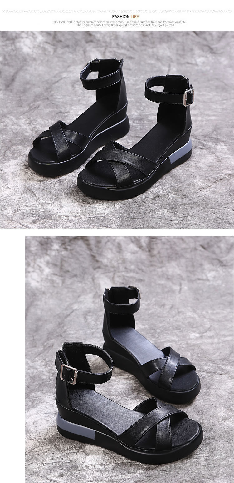 Criss-Cross Strap Wedge