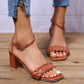 Braided Strap Sandal Heel