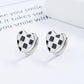 Checkered Heart 925 Sterling Silver Ear Studs