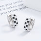 Checkered Heart 925 Sterling Silver Ear Studs