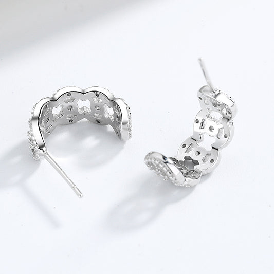 Crystal Loop 925 Sterling Silver Earrings