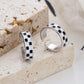 Trendy Checkered 925 Sterling Silver Single Ear Cuff