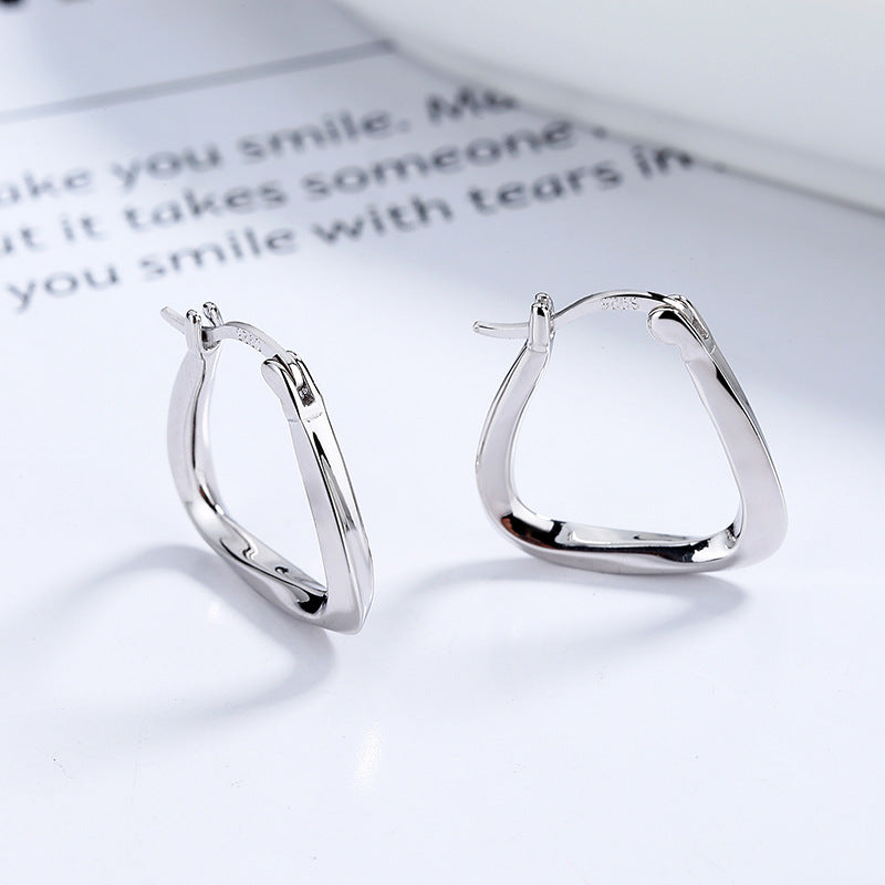 Asymmetrical Triangular 925 Sterling Silver Earrings