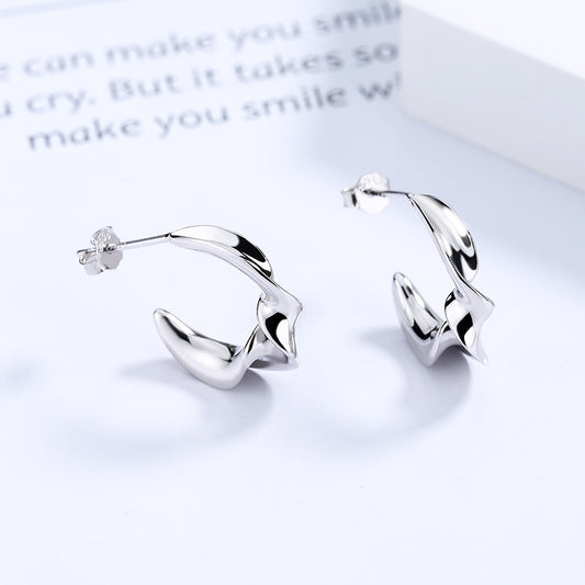 Twist Loop 925 Sterling Silver Earrings