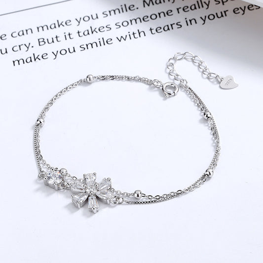 Romantic Cherry Blossom 925 Sterling Silver Bracelet