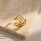 Triple Layered Moon & Sun 18k Gold-Plated Ring