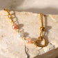 Pink & White Pearl Asymmetrical 18K Gold Plated Bracelet