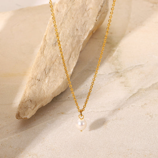 Classy Pearl Charm 18K Gold Plated Necklace