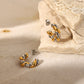 Silver & Gold Twist Open Wreath 18K Gold Plated Earrings