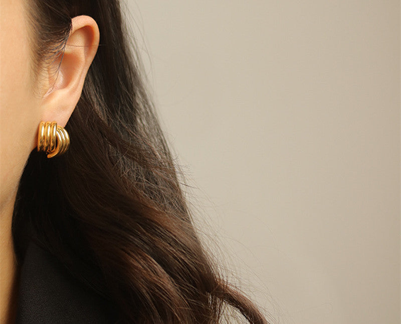 Triple Layered Overlapping Earrings